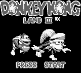 Donkey Kong Land III title screen for GameBoy